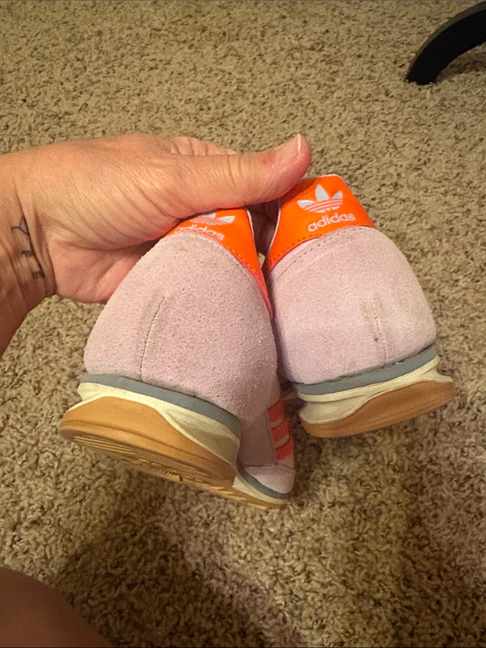adidas Women's Lavender and Orange Gazelle Sneakers - Picture 6 of 6